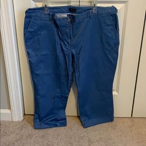 Blue cuffed crop trouser
